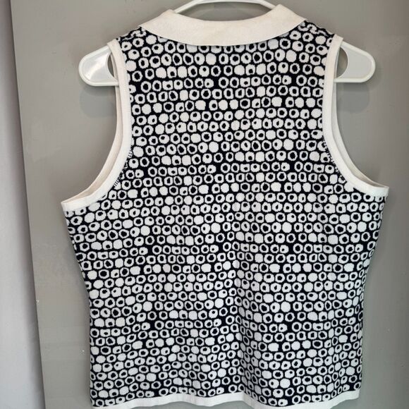 Vintage Talbots Knit Sleeveless Sweater Blue & White, SZ L, Excellent Condition - Picture 7 of 7